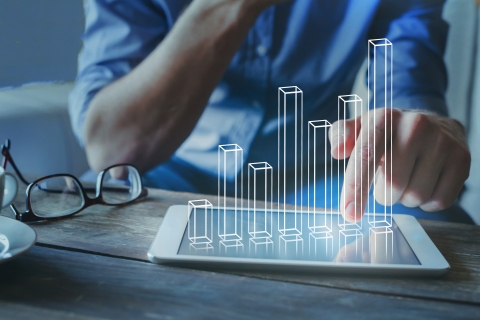 Picture of statistics reporting on a tablet